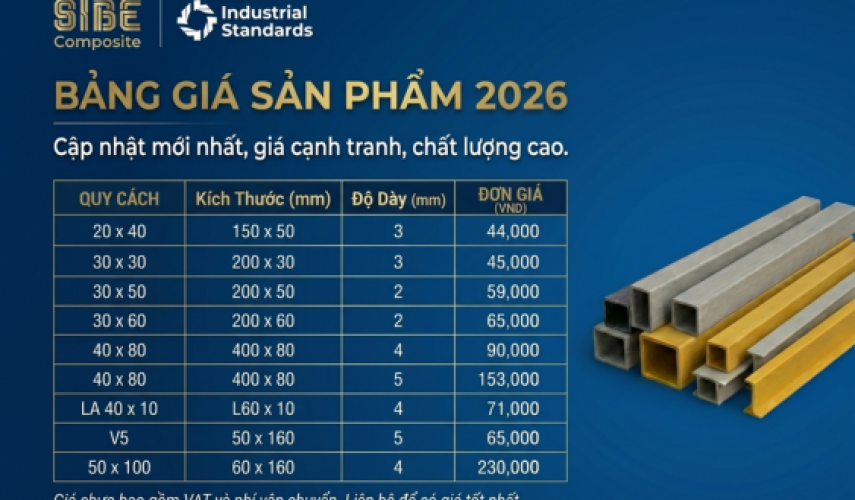 Giá Xà Gồ FRP mới nhất 2026